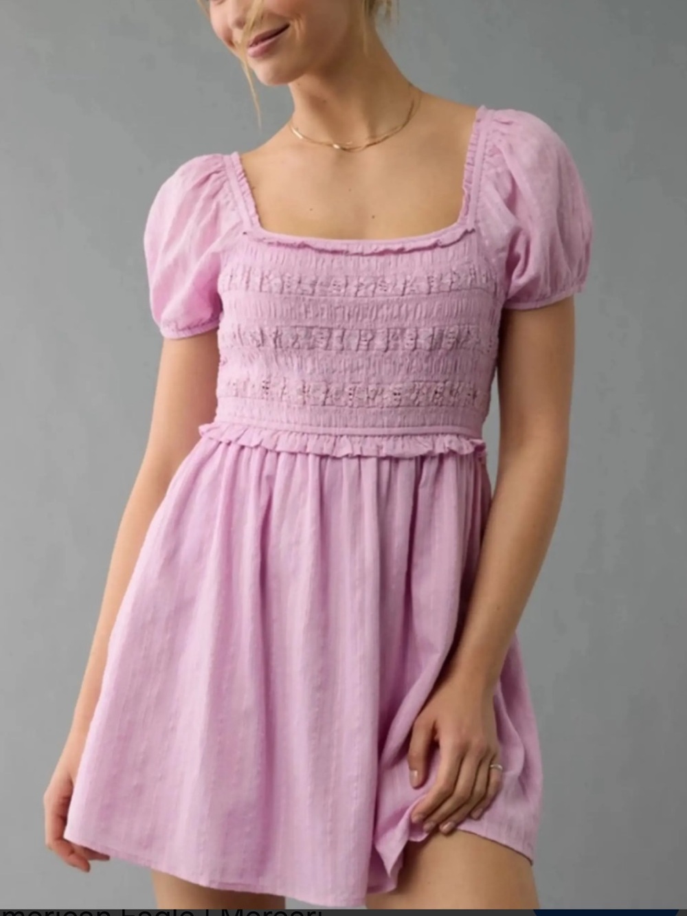 NWT American Eagle Puff Sleeve Lace Mini Dress